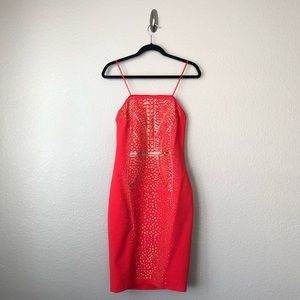 Red and Gold Cocktail Party Dress